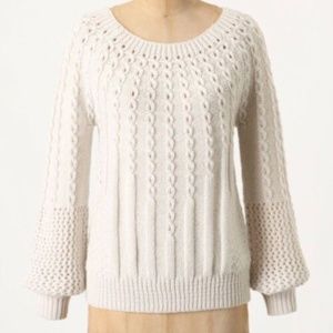 Anthropologie Guinevere Cream Wool Blend Sweater